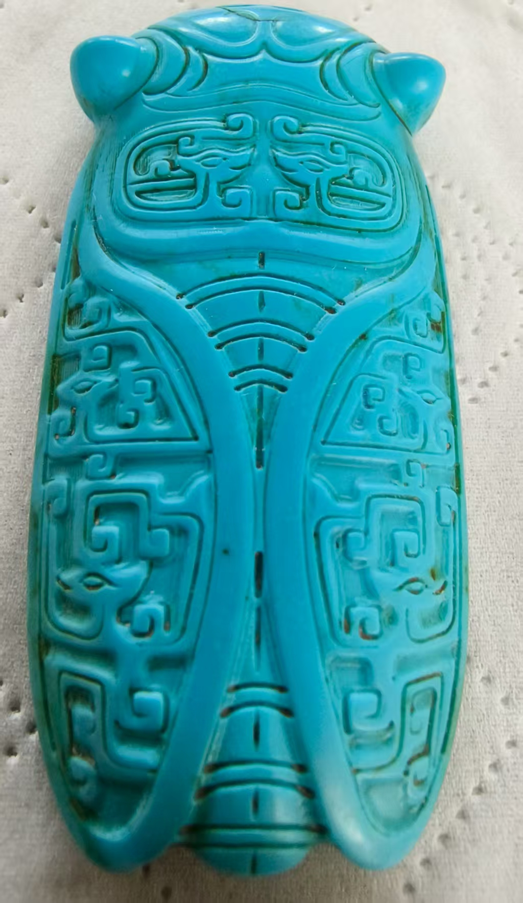 【V】绿松石雕刻金蝉-资源网