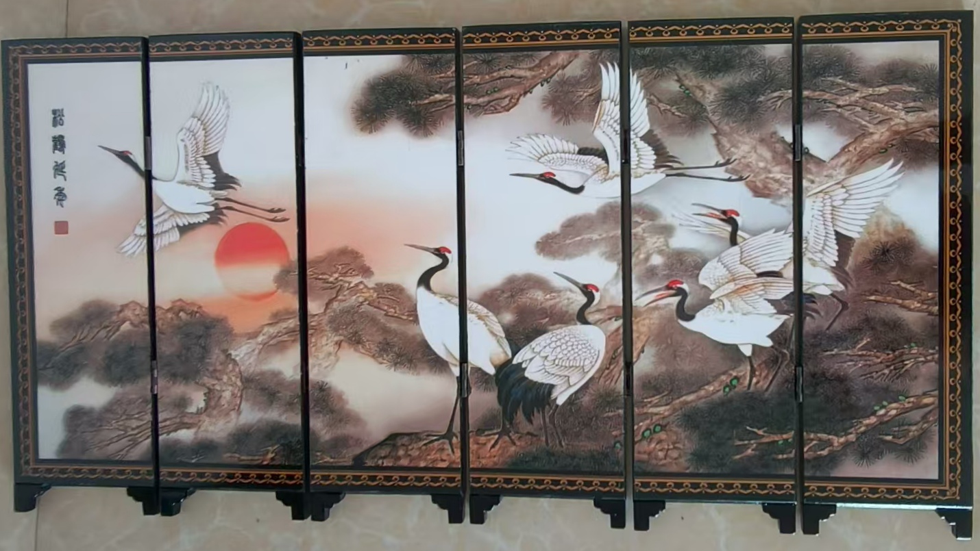 【V】瓷板画 松鹤延年-资源网