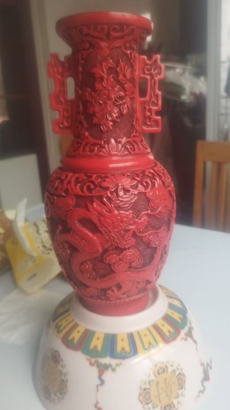 【V】剔红龙纹大瓶-资源网