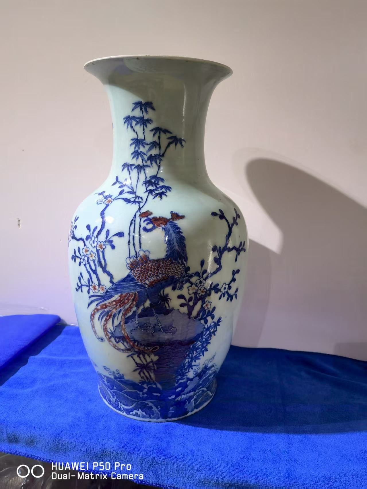 【V】青花釉里红凤凰纹赏瓶-资源网