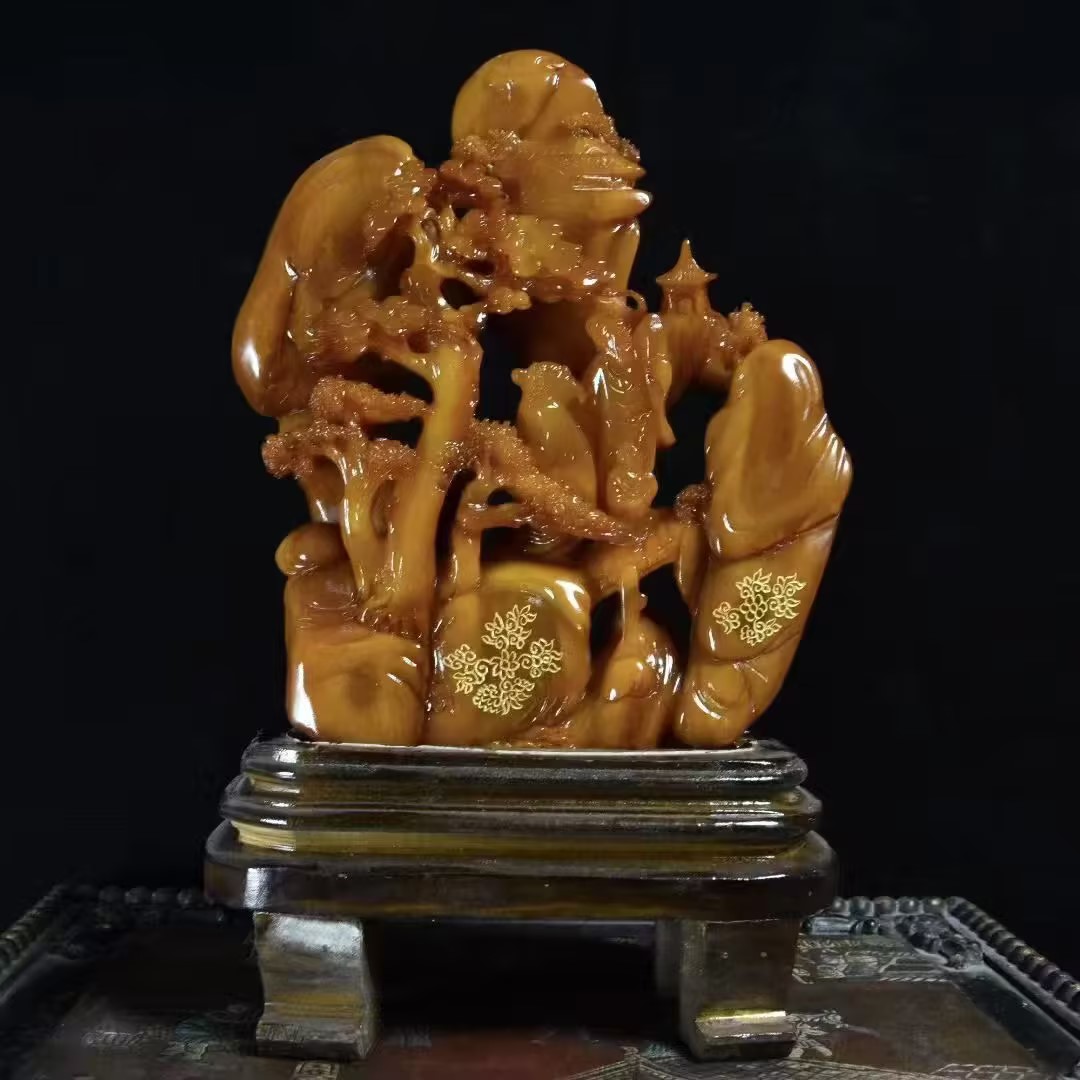 【V】山间风景田黄摆件-资源网