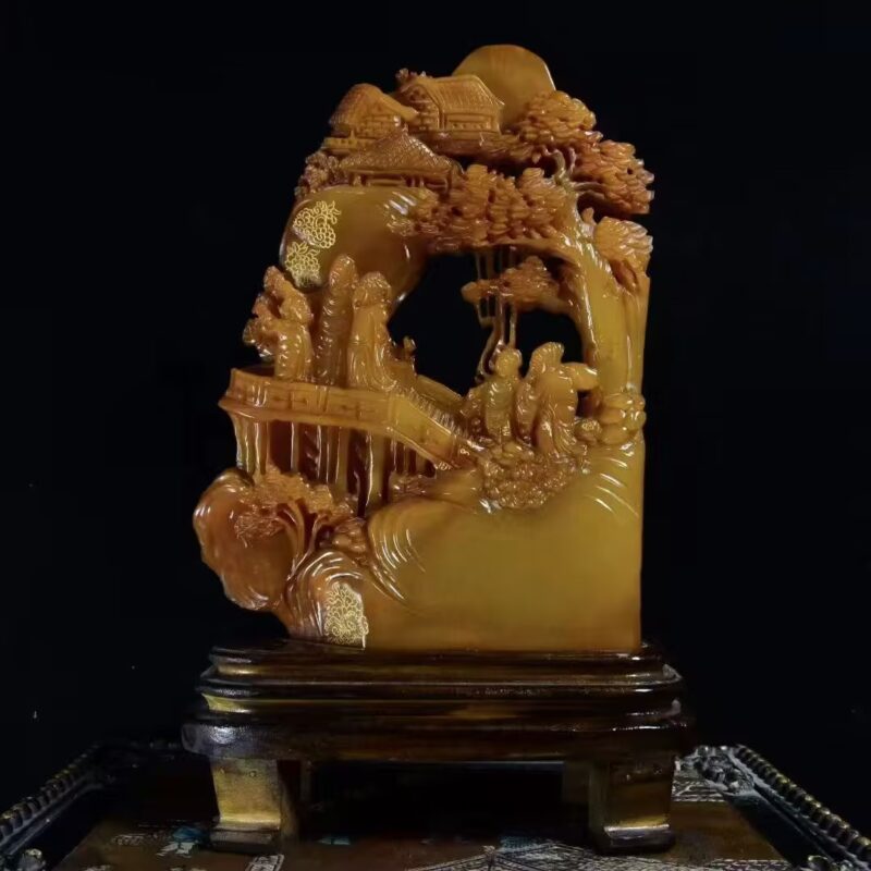 图片[1]-【V】山间风景田黄摆件-资源网